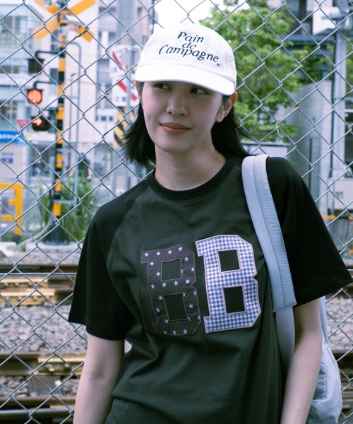 BROKEN BASE(ブロークンベース)の「BB raglan patchwork Tee / BB ラグランパッチワークTee(Tシャツ/カットソー・メンズ・チャコールグレー/グレー・MEDIUM/SMALL)」の11枚目の写真