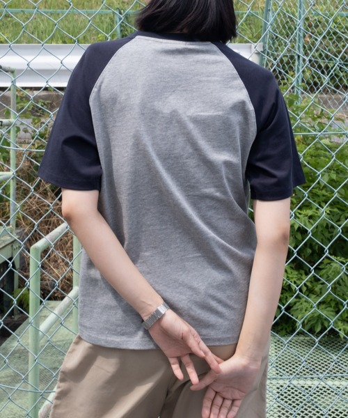 BROKEN BASE(ブロークンベース)の「BB raglan patchwork Tee / BB ラグランパッチワークTee(Tシャツ/カットソー・メンズ・チャコールグレー/グレー・MEDIUM/SMALL)」の17枚目の写真