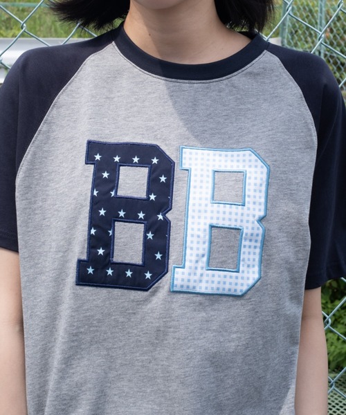 BROKEN BASE(ブロークンベース)の「BB raglan patchwork Tee / BB ラグランパッチワークTee(Tシャツ/カットソー・メンズ・チャコールグレー/グレー・MEDIUM/SMALL)」の18枚目の写真