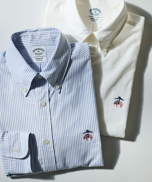 BROOKS BROTHERS(ブルックスブラザーズ)の「【アメリカ建国250th記念】 ◆オンラインストア限定◆ オックスフォード 星条旗GF ショートスリーブ ポロカラーシャツ Regular Fit(シャツ/ブラウス・メンズ・ホワイト・X-LARGE/SMALL/MEDIUM/LARGE)」の5枚目の写真