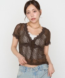 RAY CASSIN | レース切替半袖Tシャツ(Tシャツ/カットソー)