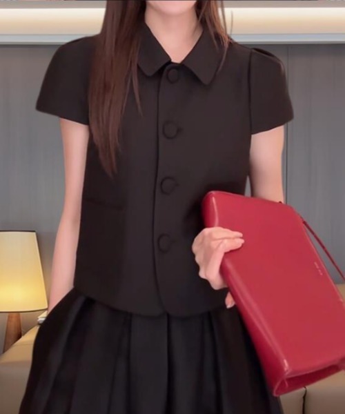 semplice（センプリチェ）の「シャツ【韓国ファッション】（シャツ/ブラウス・レディース・ブラック/ピンク・F）」の9枚目の写真