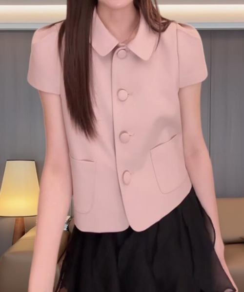 semplice（センプリチェ）の「シャツ【韓国ファッション】（シャツ/ブラウス・レディース・ブラック/ピンク・F）」の10枚目の写真