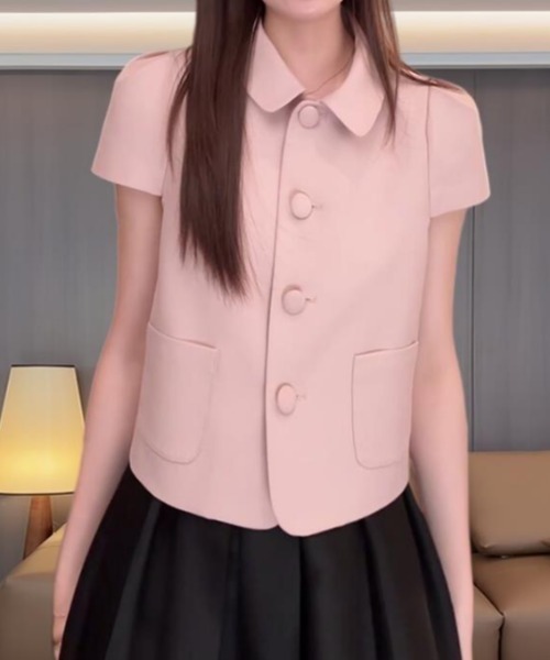 semplice（センプリチェ）の「シャツ【韓国ファッション】（シャツ/ブラウス・レディース・ブラック/ピンク・F）」の12枚目の写真