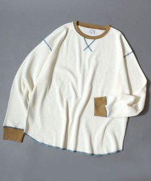 Waffle Knit Cleric Long-Sleeve Tee / ワッフルクレリック ロングスリーブTシャツ 長袖 ロンT メンズ レディース トップス カットソー 秋冬 配色 切替