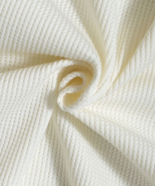 ANPAS(アンパス)の「Waffle Knit Cleric Long-Sleeve Tee / ワッフルクレリック ロングスリーブTシャツ 長袖 ロンT メンズ レディース トップス カットソー 秋冬 配色 切替(Tシャツ/カットソー・メンズ・チャコール/ピンク/アイボリー/ダークブルー・L/M)」の9枚目の写真