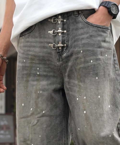 A'gem(エージェム)の「A'GEM/9 × .kom 『ARULE/アルール』Fireman Hook Vintage Denim Pants/ファイヤーマンフックヴィンテージデニムパンツ(デニムパンツ・メンズ・ブラック/ブルー・L)」の7枚目の写真
