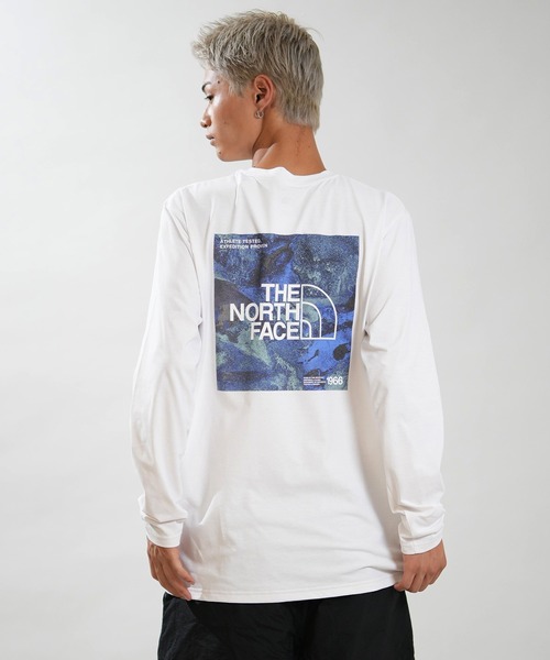 THE NORTH FACE(ザノースフェイス)の「THE NORTH FACE/ザ・ノース・フェイス L/S ES SQUARE LG T ロンT NT82671(Tシャツ/カットソー・メンズ・ホワイト/ブラック・M/L/XL)」の1枚目の写真