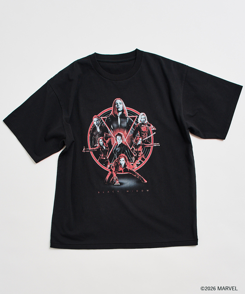 MARVEL(マーベル)の「【仙台店&WEB限定】MARVEL / マーベル 別注 プリントTシャツ(Tシャツ/カットソー・メンズ・ホワイト/ブラック/ブラック系その他/ピンク・MEDIUM/LARGE)」の3枚目の写真