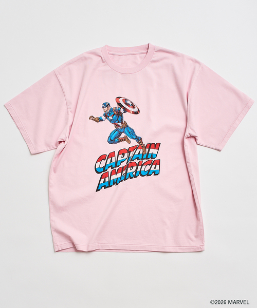 MARVEL(マーベル)の「【仙台店&WEB限定】MARVEL / マーベル 別注 プリントTシャツ(Tシャツ/カットソー・メンズ・ホワイト/ブラック/ブラック系その他/ピンク・MEDIUM/LARGE)」の4枚目の写真