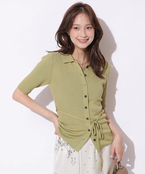 Mystrada(マイストラーダ)の「ポロリブニット(ニット/セーター・レディース・ホワイト/ブラウン/グリーン系その他2/ブラック・38)」の4枚目の写真