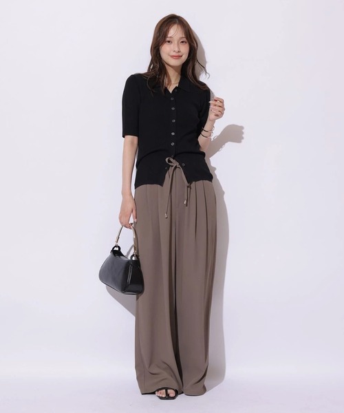 Mystrada(マイストラーダ)の「ポロリブニット(ニット/セーター・レディース・ホワイト/ブラウン/グリーン系その他2/ブラック・38)」の9枚目の写真