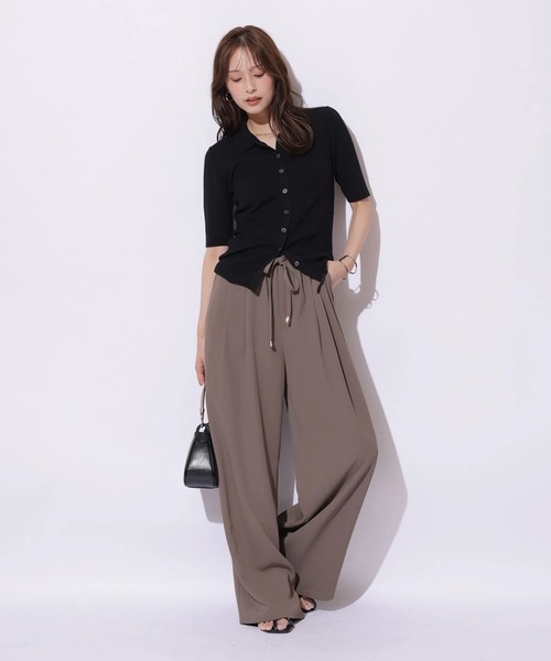 Mystrada(マイストラーダ)の「ポロリブニット(ニット/セーター・レディース・ホワイト/ブラウン/グリーン系その他2/ブラック・38)」の10枚目の写真