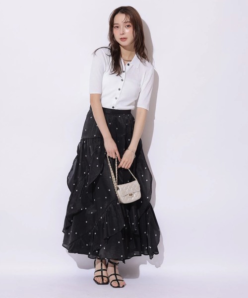 Mystrada(マイストラーダ)の「ポロリブニット(ニット/セーター・レディース・ホワイト/ブラウン/グリーン系その他2/ブラック・38)」の16枚目の写真
