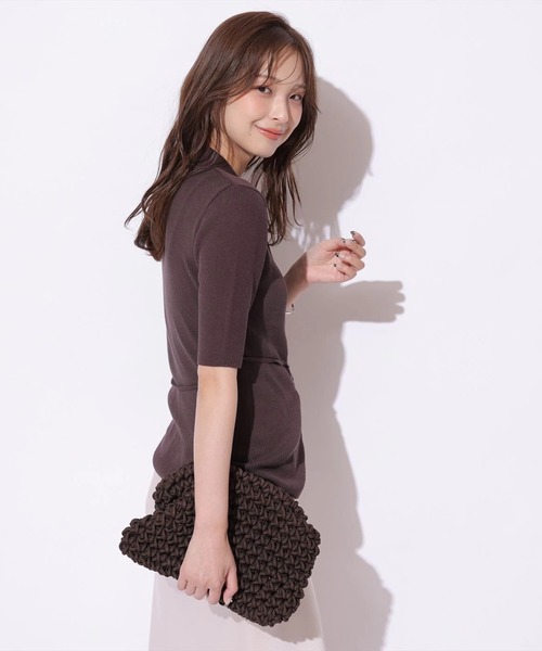 Mystrada(マイストラーダ)の「ポロリブニット(ニット/セーター・レディース・ホワイト/ブラウン/グリーン系その他2/ブラック・38)」の18枚目の写真