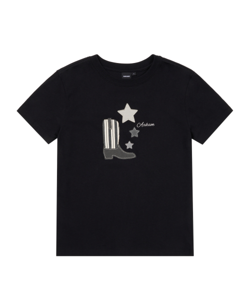 AAKAM（アーカム）の「Western Boots Half Top (Black)（Tシャツ/カットソー・レディース・その他・1/2）」の2枚目の写真