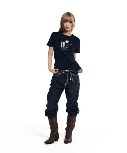 AAKAM（アーカム）の「Western Boots Half Top (Black)（Tシャツ/カットソー・レディース・その他・1/2）」の5枚目の写真