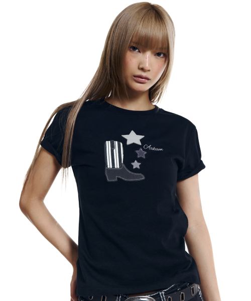 AAKAM（アーカム）の「Western Boots Half Top (Black)（Tシャツ/カットソー・レディース・その他・1/2）」の7枚目の写真