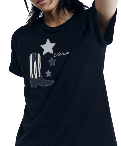AAKAM（アーカム）の「Western Boots Half Top (Black)（Tシャツ/カットソー・レディース・その他・1/2）」の10枚目の写真