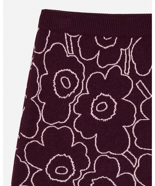 marimekko(マリメッコ)の「Toistuva Piirto Unikko / knitted skirt(スカート・レディース・ダークパープル・SMALL)」の2枚目の写真