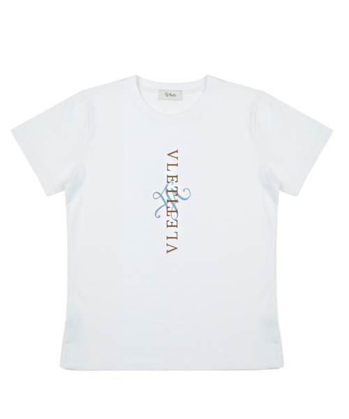 VLETI(ブレッティ)の「Signature Logo Cotton T-shirt (white)(Tシャツ/カットソー・レディース・ホワイト・FREE)」の2枚目の写真