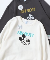 Disney/ディズニーコラボ DISCUS/ディスカス オーバーサイズ 裏毛 ミッキーマウス スウェット トレーナー/レディース メンズ