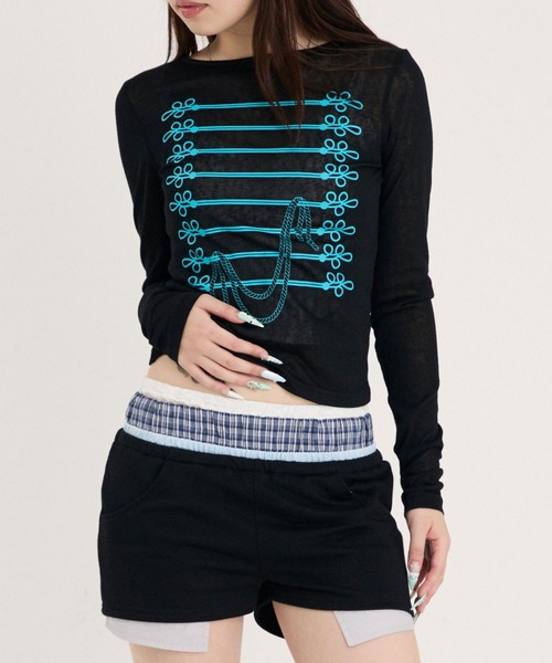 sedacle girl(セダクルガール)の「ナポレオンプリントロンT(Tシャツ/カットソー・レディース・ブラック/オフホワイト/グレー/ミント/レモンイエロー・SMALL/MEDIUM)」の20枚目の写真