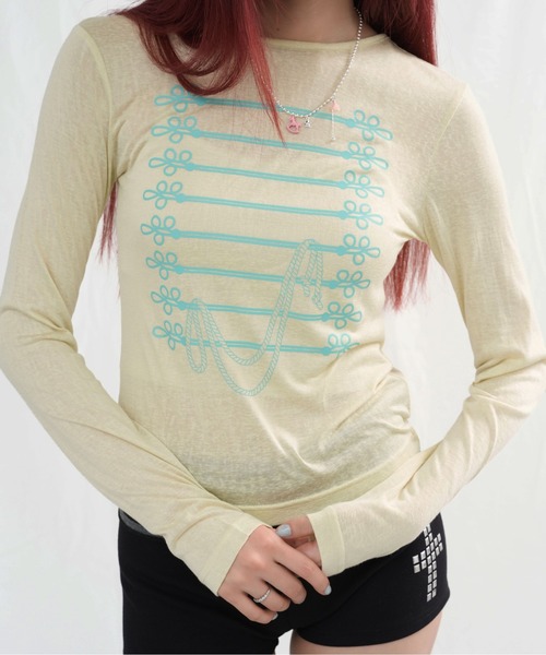 sedacle girl(セダクルガール)の「ナポレオンプリントロンT(Tシャツ/カットソー・レディース・ブラック/オフホワイト/グレー/ミント/レモンイエロー・SMALL/MEDIUM)」の19枚目の写真