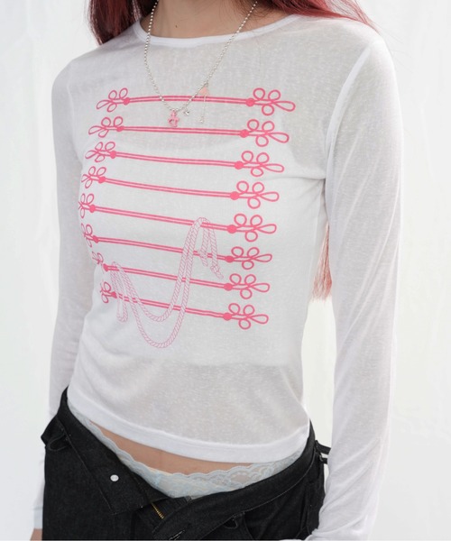 sedacle girl(セダクルガール)の「ナポレオンプリントロンT(Tシャツ/カットソー・レディース・ブラック/オフホワイト/グレー/ミント/レモンイエロー・SMALL/MEDIUM)」の9枚目の写真