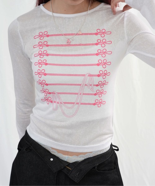 sedacle girl(セダクルガール)の「ナポレオンプリントロンT(Tシャツ/カットソー・レディース・ブラック/オフホワイト/グレー/ミント/レモンイエロー・SMALL/MEDIUM)」の8枚目の写真