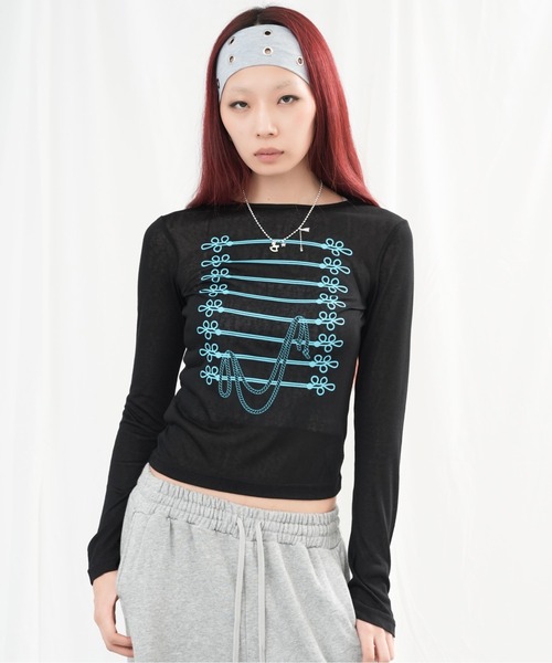 sedacle girl(セダクルガール)の「ナポレオンプリントロンT(Tシャツ/カットソー・レディース・ブラック/オフホワイト/グレー/ミント/レモンイエロー・SMALL/MEDIUM)」の22枚目の写真