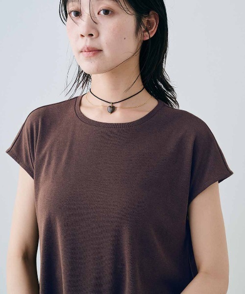 MEDE19F(メデジュウキュウ)の「MEDE19F ヘムレースフレンチスリーブトップス(Tシャツ/カットソー・レディース・ダークブラウン/ブラック/ホワイト・L/M/LL)」の19枚目の写真