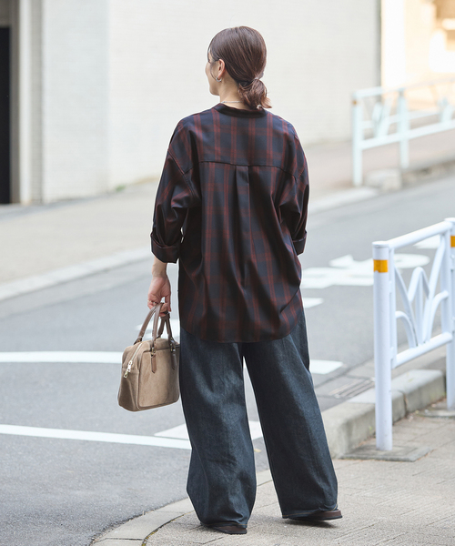 JOURNAL STANDARD（ジャーナルスタンダード）の「STANDPULL STRAIGHT SLEEVE（シャツ/ブラウス・レディース・ネイビー/チョコ・FREE）」の22枚目の写真