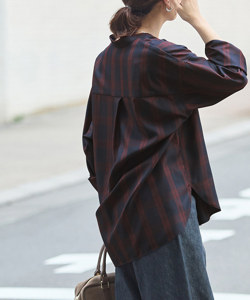 JOURNAL STANDARD（ジャーナルスタンダード）の「STANDPULL STRAIGHT SLEEVE（シャツ/ブラウス・レディース・ネイビー/チョコ・FREE）」の20枚目の写真
