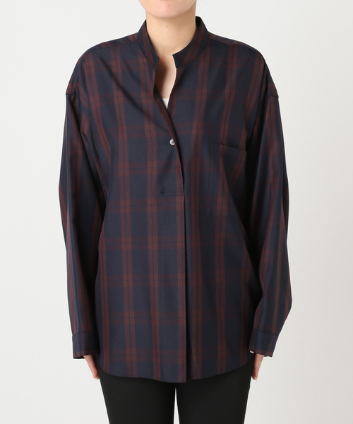 JOURNAL STANDARD（ジャーナルスタンダード）の「STANDPULL STRAIGHT SLEEVE（シャツ/ブラウス・レディース・ネイビー/チョコ・FREE）」の16枚目の写真