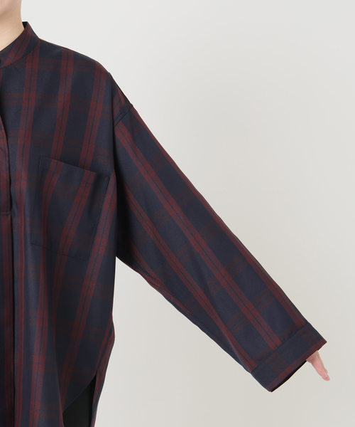 JOURNAL STANDARD（ジャーナルスタンダード）の「STANDPULL STRAIGHT SLEEVE（シャツ/ブラウス・レディース・ネイビー/チョコ・FREE）」の12枚目の写真