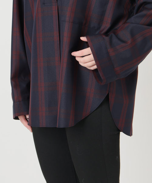 JOURNAL STANDARD（ジャーナルスタンダード）の「STANDPULL STRAIGHT SLEEVE（シャツ/ブラウス・レディース・ネイビー/チョコ・FREE）」の11枚目の写真