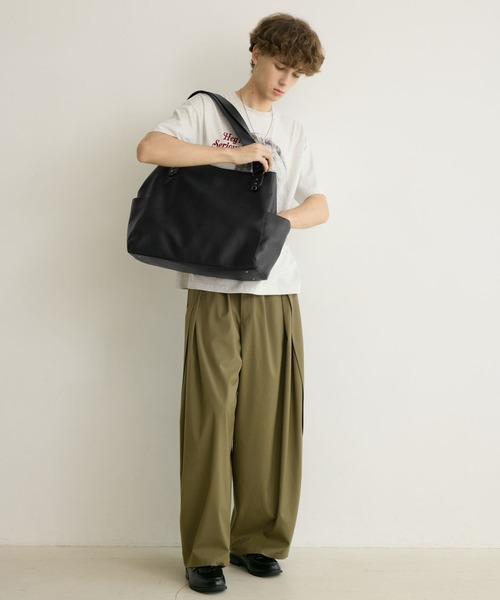 PBLIM（ページボーイリム）の「《UNISEX/ポーチ付き/PCポケット/A4サイズ収納可能》ガセットトートバッグ（トートバッグ・レディース・ブラウン/ブラック・FREE）」の10枚目の写真