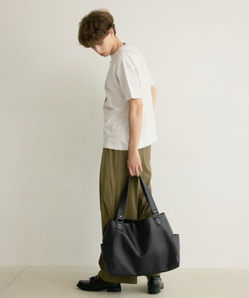 PBLIM（ページボーイリム）の「《UNISEX/ポーチ付き/PCポケット/A4サイズ収納可能》ガセットトートバッグ（トートバッグ・レディース・ブラウン/ブラック・FREE）」の11枚目の写真