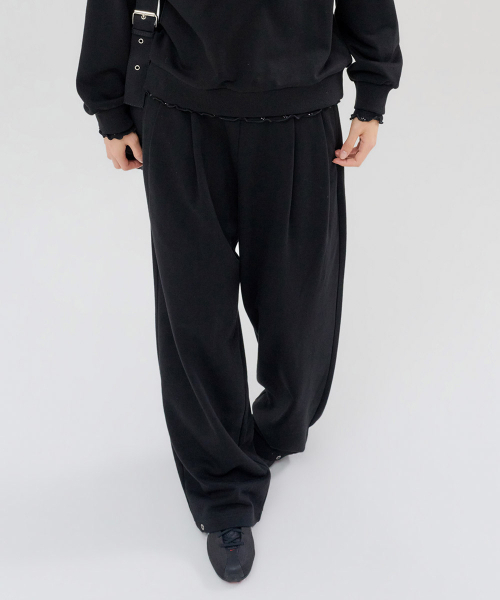 CHASECULT（チェイスカルト）の「レディース 2タック ワイドパンツ-FERG7281B03（スウェットパンツ・レディース・ブラック・70/67）」の3枚目の写真