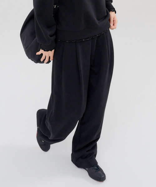 CHASECULT（チェイスカルト）の「レディース 2タック ワイドパンツ-FERG7281B03（スウェットパンツ・レディース・ブラック・70/67）」の2枚目の写真