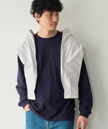 【Tough&Soft】天竺coenロゴ刺繍入り無地長袖Tシャツ