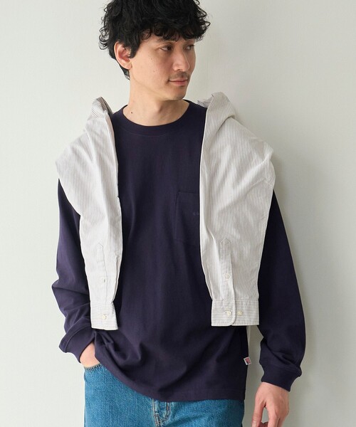 coen(コーエン)の「【Tough&Soft】天竺coenロゴ刺繍入り無地長袖Tシャツ(Tシャツ/カットソー・メンズ・ホワイト/ネイビー/グレー・S/XL/L/M)」の3枚目の写真
