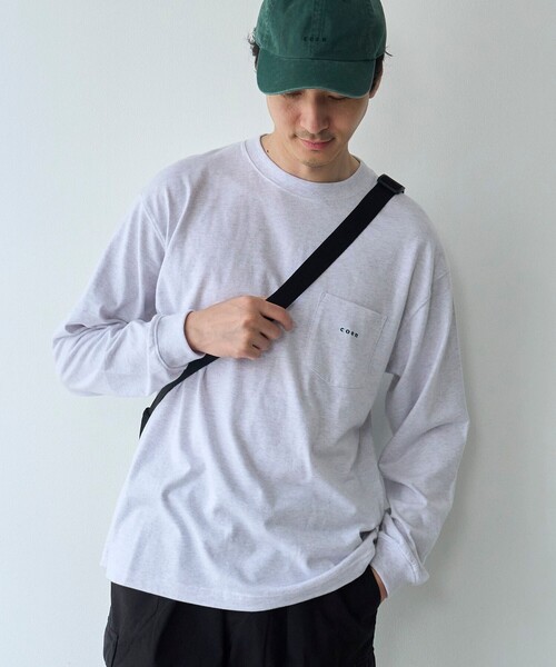 coen(コーエン)の「【Tough&Soft】天竺coenロゴ刺繍入り無地長袖Tシャツ(Tシャツ/カットソー・メンズ・ホワイト/ネイビー/グレー・S/XL/L/M)」の1枚目の写真