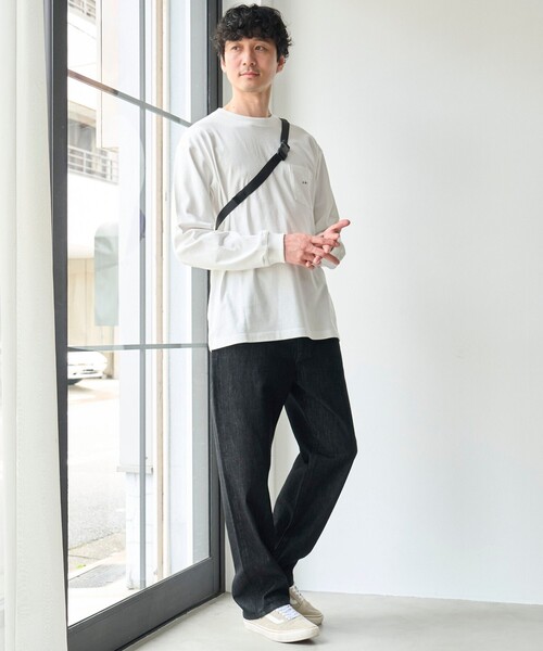 coen(コーエン)の「【Tough&Soft】天竺coenロゴ刺繍入り無地長袖Tシャツ(Tシャツ/カットソー・メンズ・ホワイト/ネイビー/グレー・S/XL/L/M)」の15枚目の写真