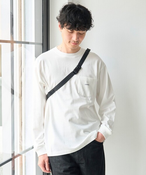 coen(コーエン)の「【Tough&Soft】天竺coenロゴ刺繍入り無地長袖Tシャツ(Tシャツ/カットソー・メンズ・ホワイト/ネイビー/グレー・S/XL/L/M)」の17枚目の写真