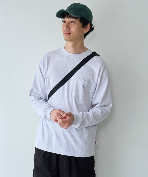 coen(コーエン)の「【Tough&Soft】天竺coenロゴ刺繍入り無地長袖Tシャツ(Tシャツ/カットソー・メンズ・ホワイト/ネイビー/グレー・S/XL/L/M)」の5枚目の写真