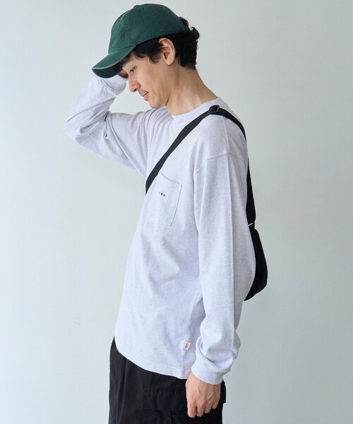 coen(コーエン)の「【Tough&Soft】天竺coenロゴ刺繍入り無地長袖Tシャツ(Tシャツ/カットソー・メンズ・ホワイト/ネイビー/グレー・S/XL/L/M)」の6枚目の写真