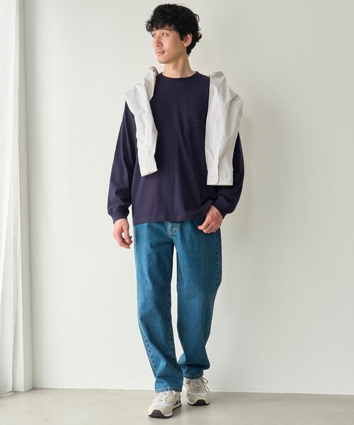 coen(コーエン)の「【Tough&Soft】天竺coenロゴ刺繍入り無地長袖Tシャツ(Tシャツ/カットソー・メンズ・ホワイト/ネイビー/グレー・S/XL/L/M)」の9枚目の写真