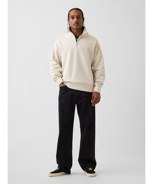 GAP（ギャップ）の「ヘビーウェイト オーバーサイズ 1/4ジップアップ プルオーバー（スウェット・メンズ・ブラウン/ホワイト/チャコールグレー/ネイビー/ブラック・XS/S/M/L/XL）」の8枚目の写真